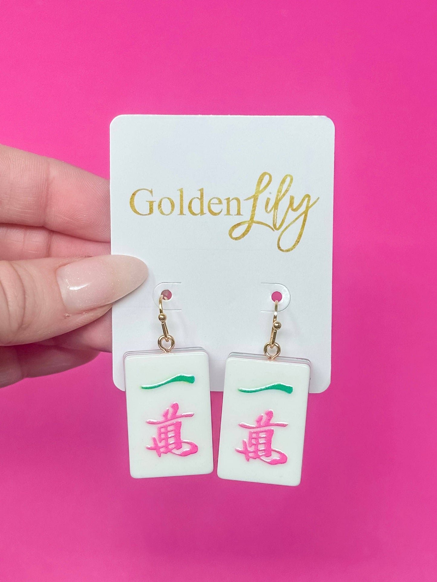 Mahjong Tile Earrings - Crack