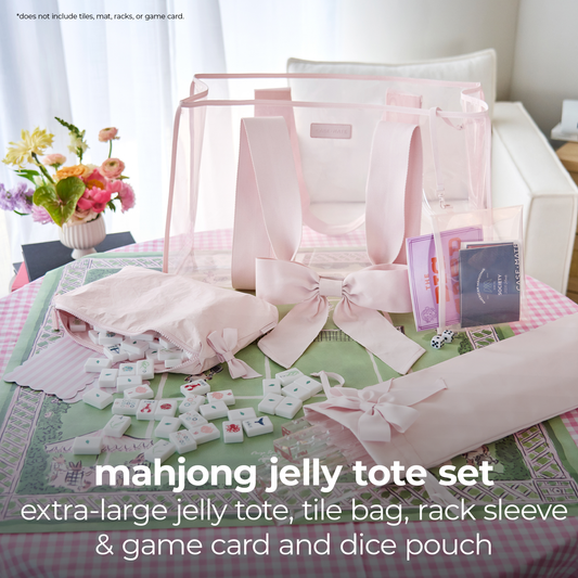 Case-Mate Mahjong Jelly Tote Set: Ballet Pink Bow