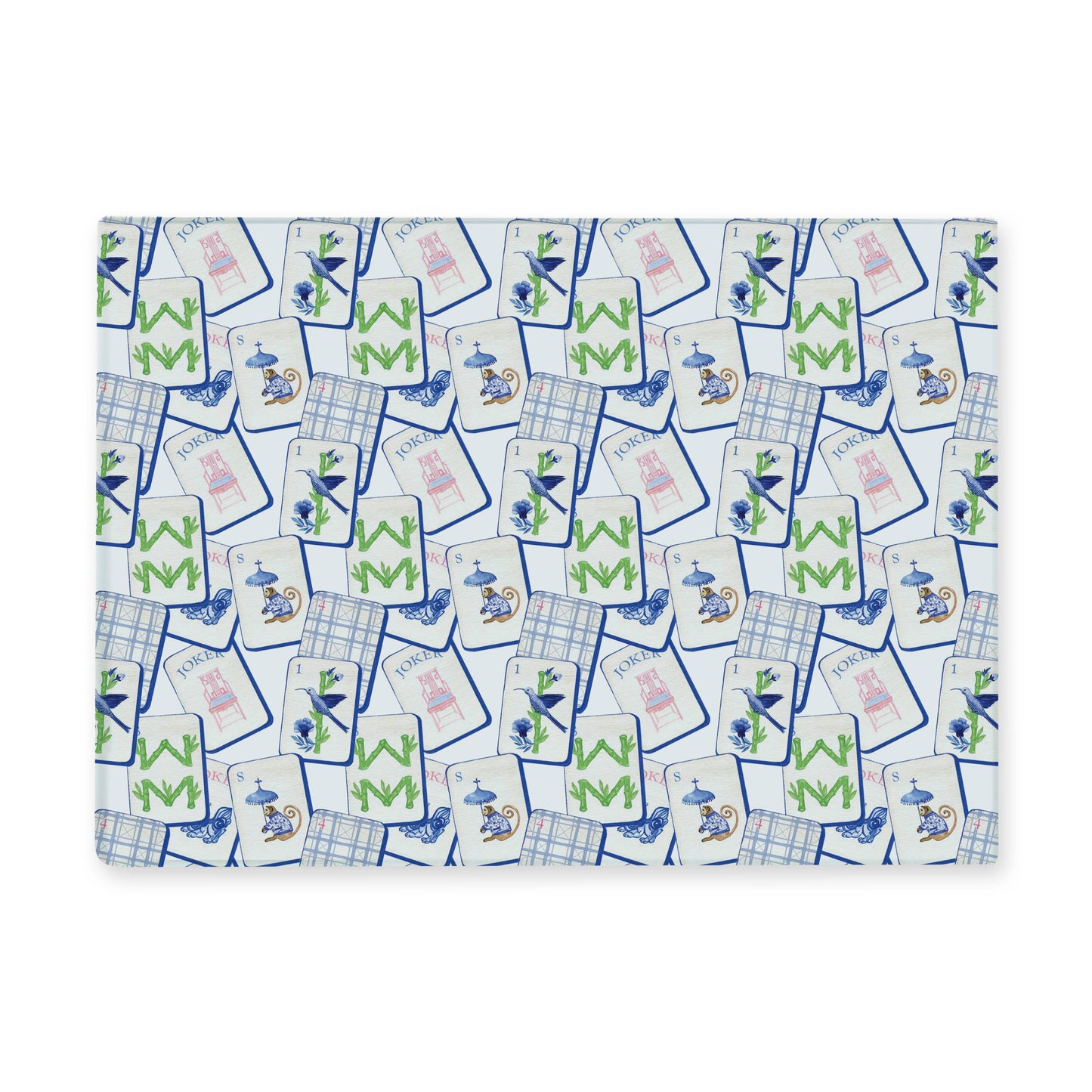 Blue Mahjong Cutting Board