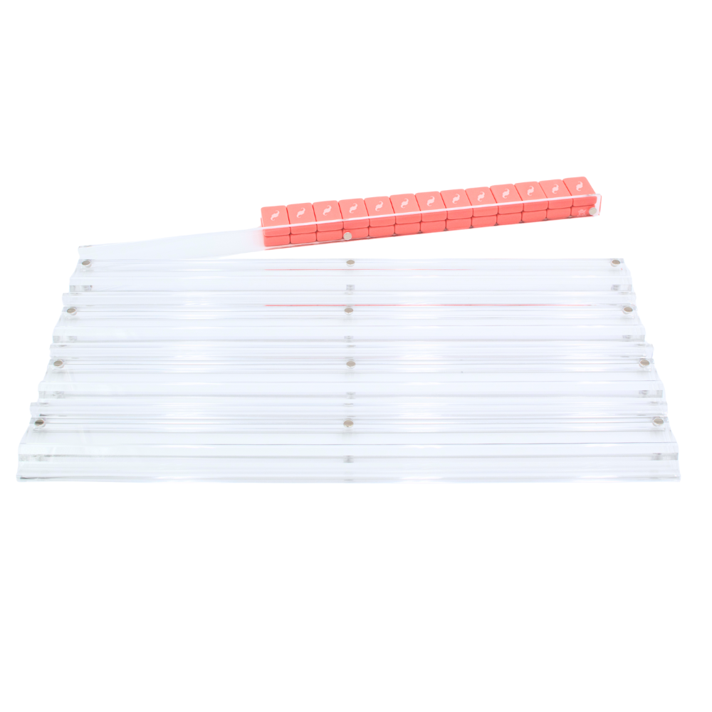 MAHJONG RACKS | Premium Acrylic | 4 Racks + 4 Pushers: Solid Macaron Pink