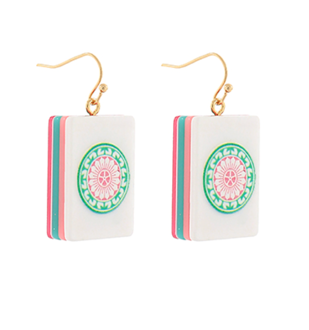 Mahjong Tile Earrings - 1 Dot
