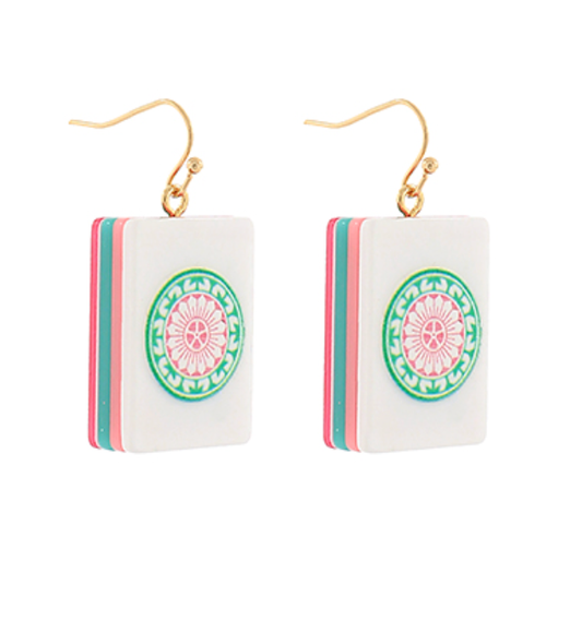 Mahjong Tile Earrings - 1 Dot