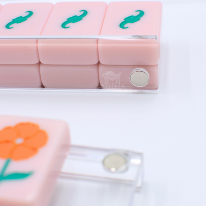 MAHJONG RACKS | Premium Acrylic | 4 Racks + 4 Pushers: Solid Macaron Purple