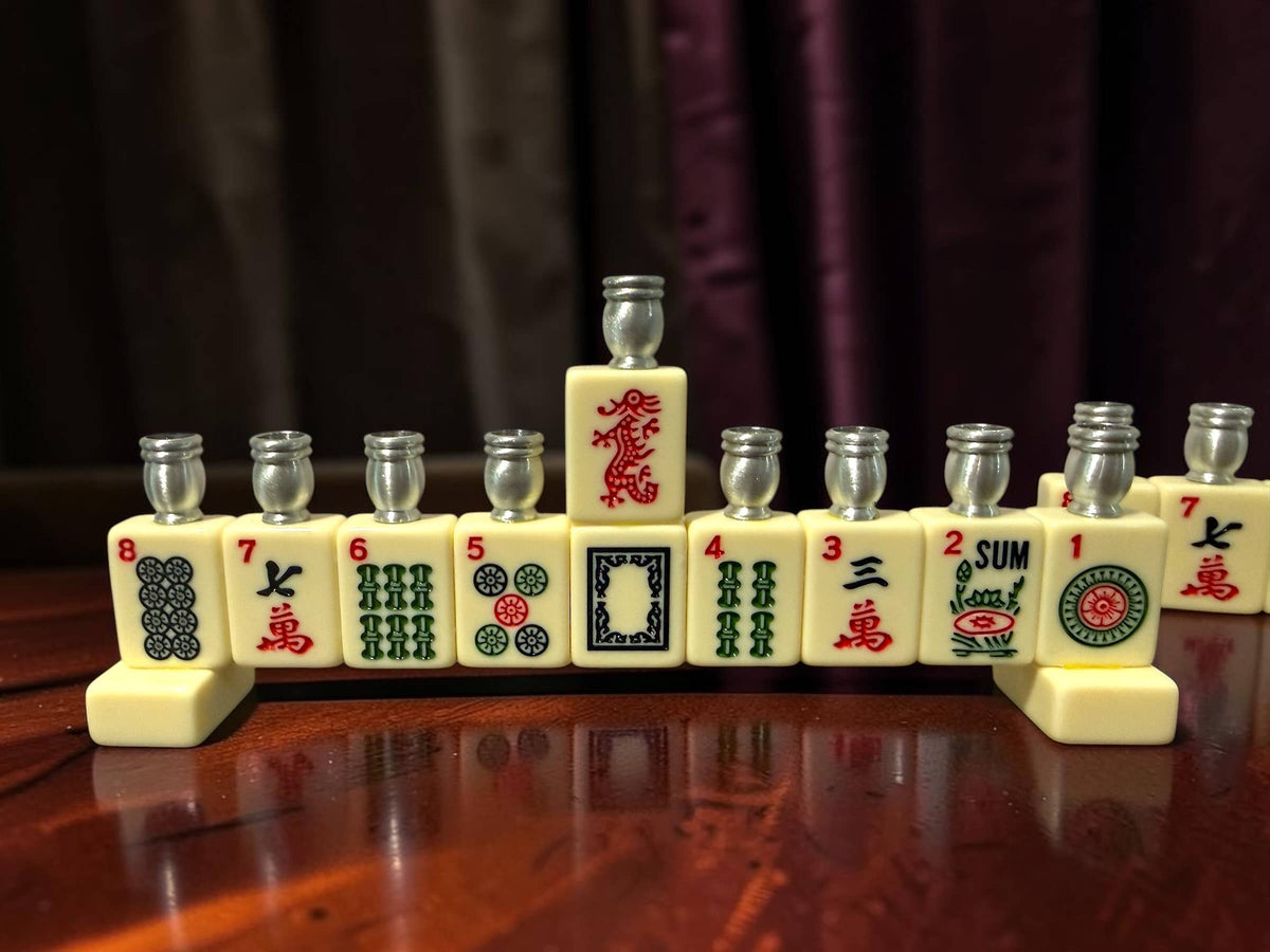 Handmade Mahjong Menorah Collection: Coastal Lapis Acrylic
