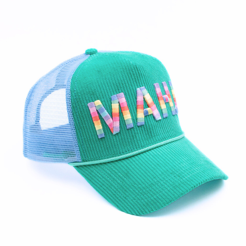 MAHJONG HAT | Corduroy Trucker | MAHJ: Green