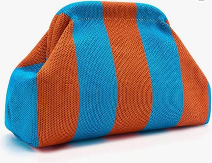Woodland Color-block Striped Knit Tile Clutch in Various colors