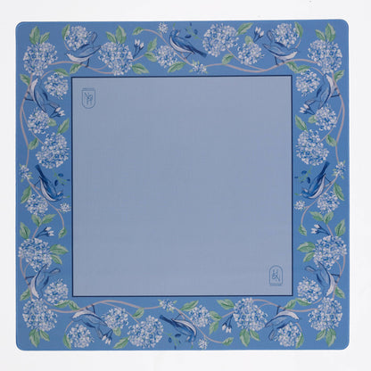 Mahjong Mat - Blue & White Bird