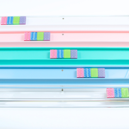 MAHJONG RACKS | Premium Acrylic | 4 Racks + 4 Pushers: Solid Macaron Green