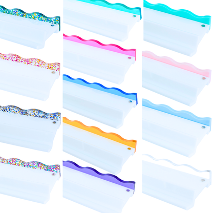 MAHJONG RACK PUSHER ADD ON-MAGNETIC | Premium Acrylic Set(4): Solid-Wavy-Macaron Pink