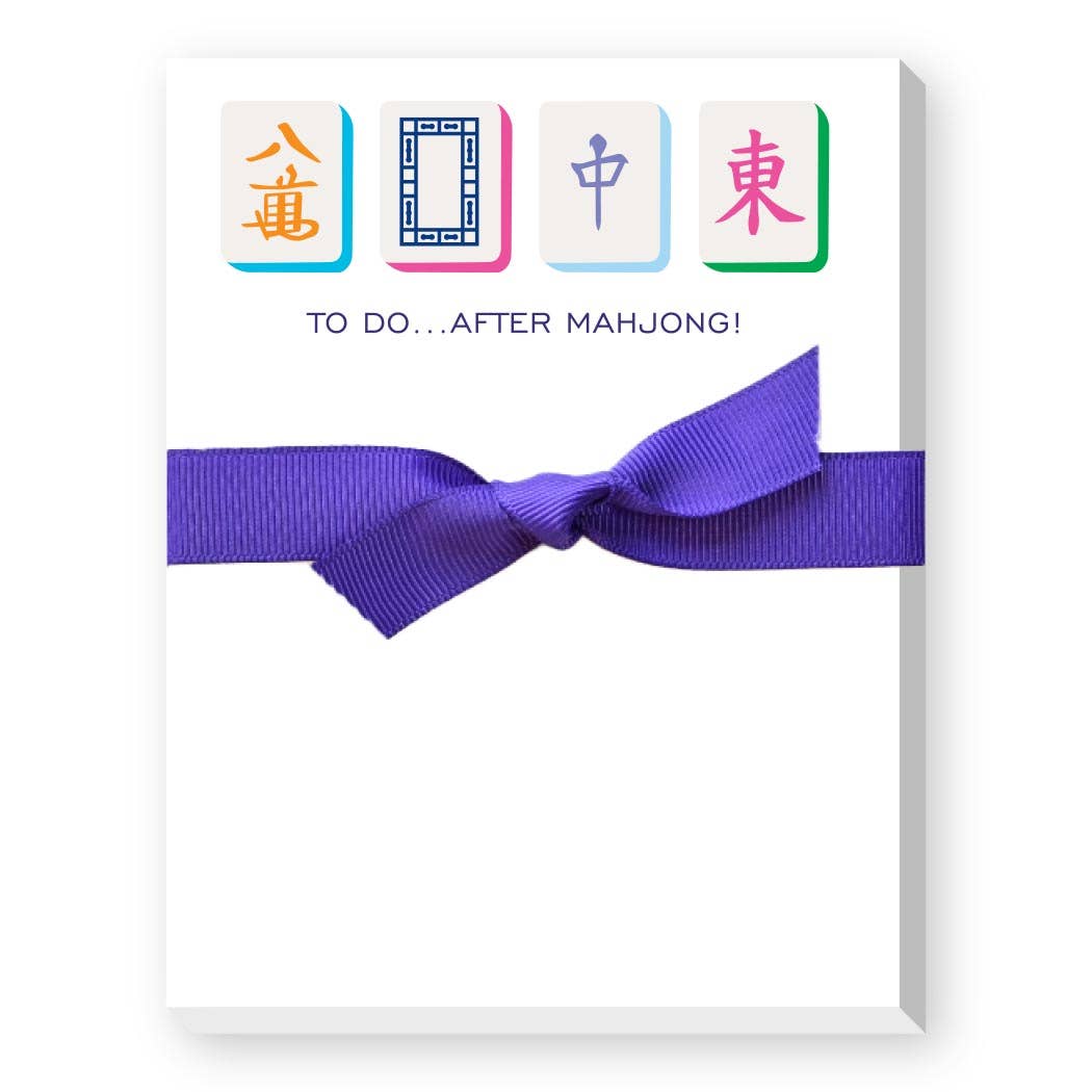 TO DO AFTER MAHJONG MINI NOTEPAD: TILES-BLACK RIBBON
