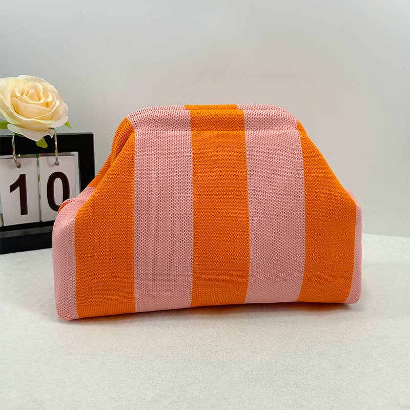 Woodland Color-block Striped Knit Tile Clutch in Various colors