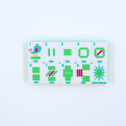 Crystal Confetti Lemon-Lime | Mahjong with a Sprinkle of Color and Joy | 1.25" x 0.9" x 0.7"