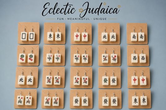 Genuine Mah Jong Tile Earrings