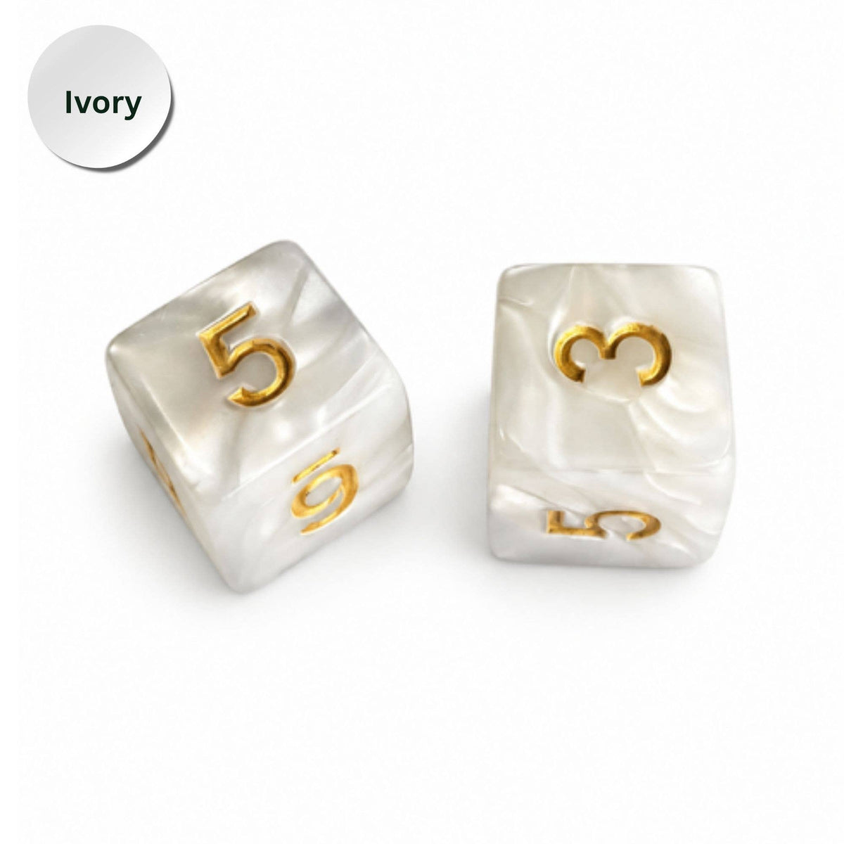 Pearl Dice Mahjong Specialty Dice Gift Ready: Ivory