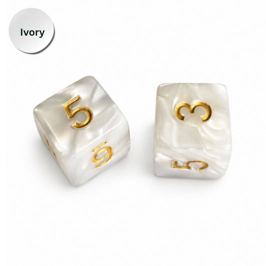 Pearl Dice Mahjong Specialty Dice Gift Ready: Ivory
