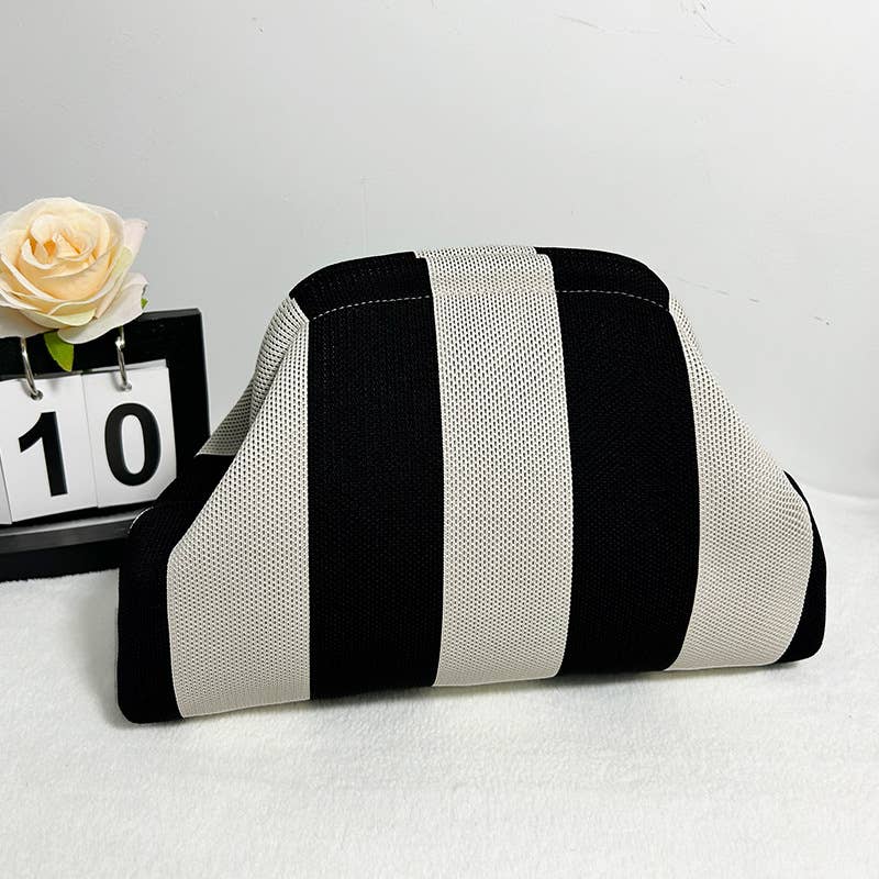 Woodland Color-block Striped Knit Tile Clutch in Various colors