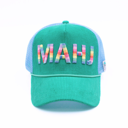 MAHJONG HAT | Corduroy Trucker | MAHJ: Green