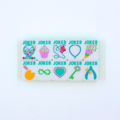 Crystal Confetti Lemon-Lime | Mahjong with a Sprinkle of Color and Joy | 1.25" x 0.9" x 0.7"