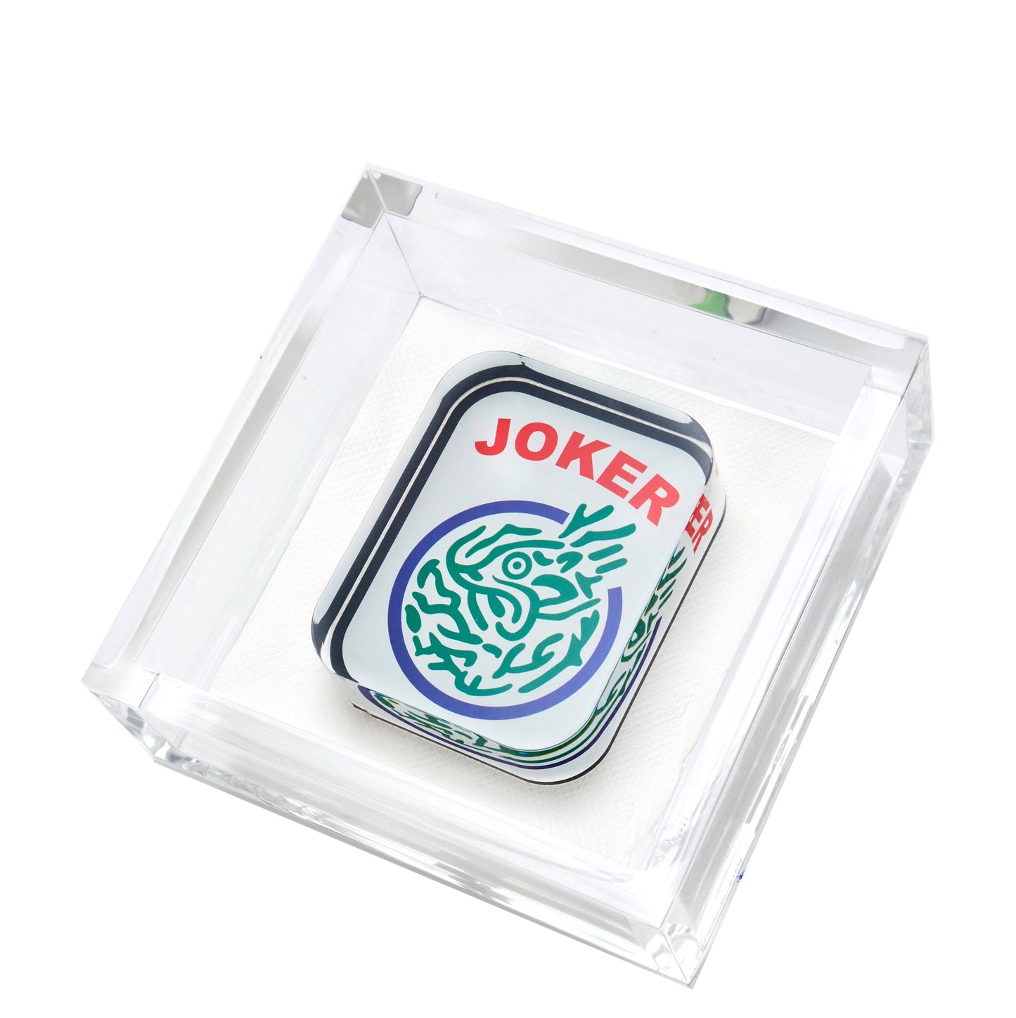 Mahjong Joker Acrylic Cocktail Napkin Holder: COCKTAIL NAPKIN HOLDER - MAHJONG