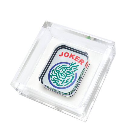 Mahjong Joker Acrylic Cocktail Napkin Holder: COCKTAIL NAPKIN HOLDER - MAHJONG