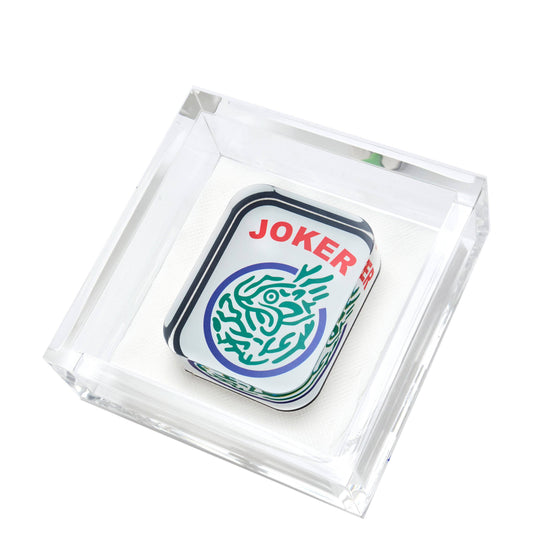 Mahjong Joker Acrylic Cocktail Napkin Holder: COCKTAIL NAPKIN HOLDER - MAHJONG