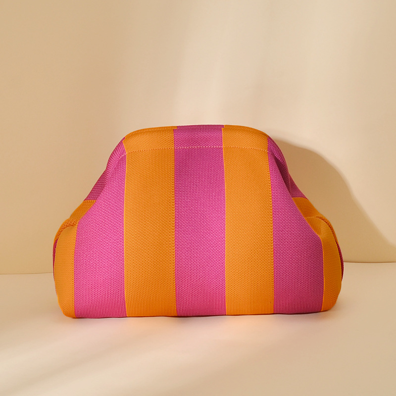 Woodland Color-block Striped Knit Tile Clutch in Various colors