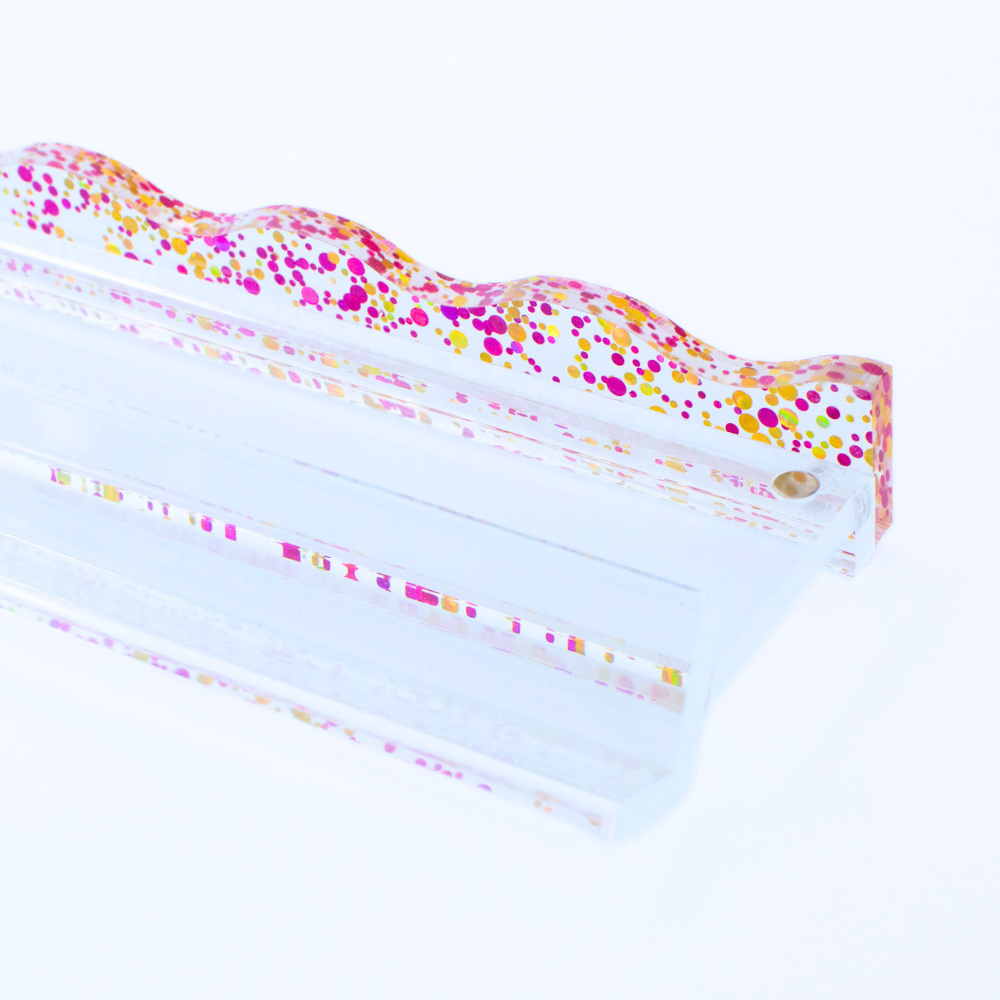 MAHJONG RACK PUSHER ADD ON-MAGNETIC | Premium Acrylic Set(4): Solid-Wavy-Macaron Pink
