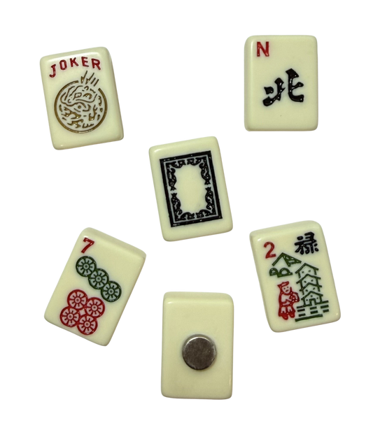 Mahjong Mah Jongg Set of Two Magnets with Real Tiles