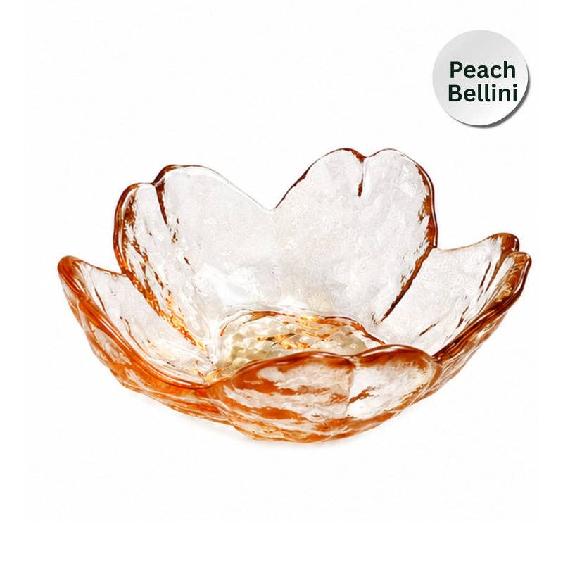 Glass Flower Dice Holder for Mahjong – Mahjong Accessory : Peach Bellini