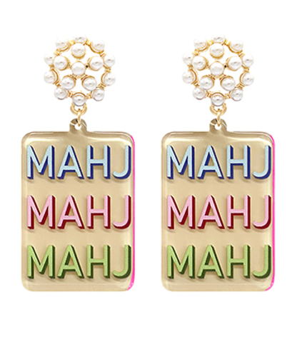 Mahjong Earrings - MAHJ, MAHJ, MAHJ