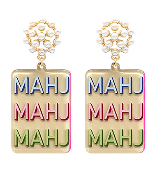 Mahjong Earrings - MAHJ, MAHJ, MAHJ