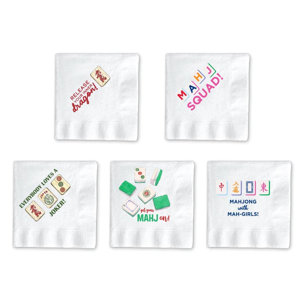 MAHJONG COCKTAIL NAPKINS: JOKER