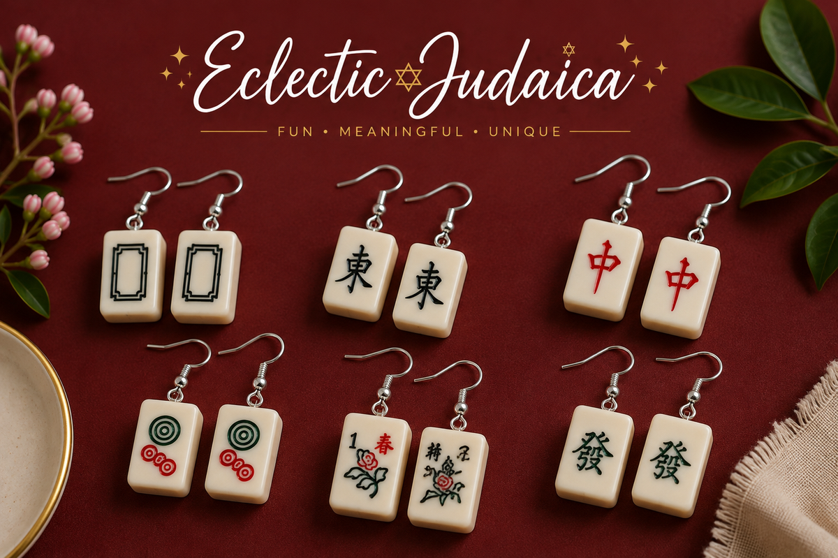 Genuine Mah Jong Tile Earrings