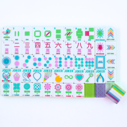 Crystal Confetti Lemon-Lime | Mahjong with a Sprinkle of Color and Joy | 1.25" x 0.9" x 0.7"