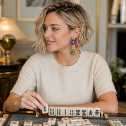 Ellison+Young Mahjong Triple Tile Drop Earrings