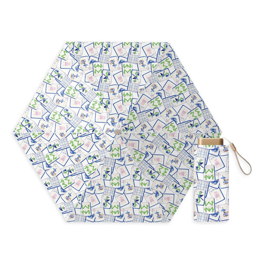 Blue Mahjong Umbrella