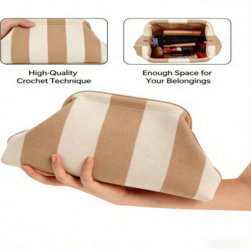 Woodland Color-block Striped Knit Tile Clutch in Various colors