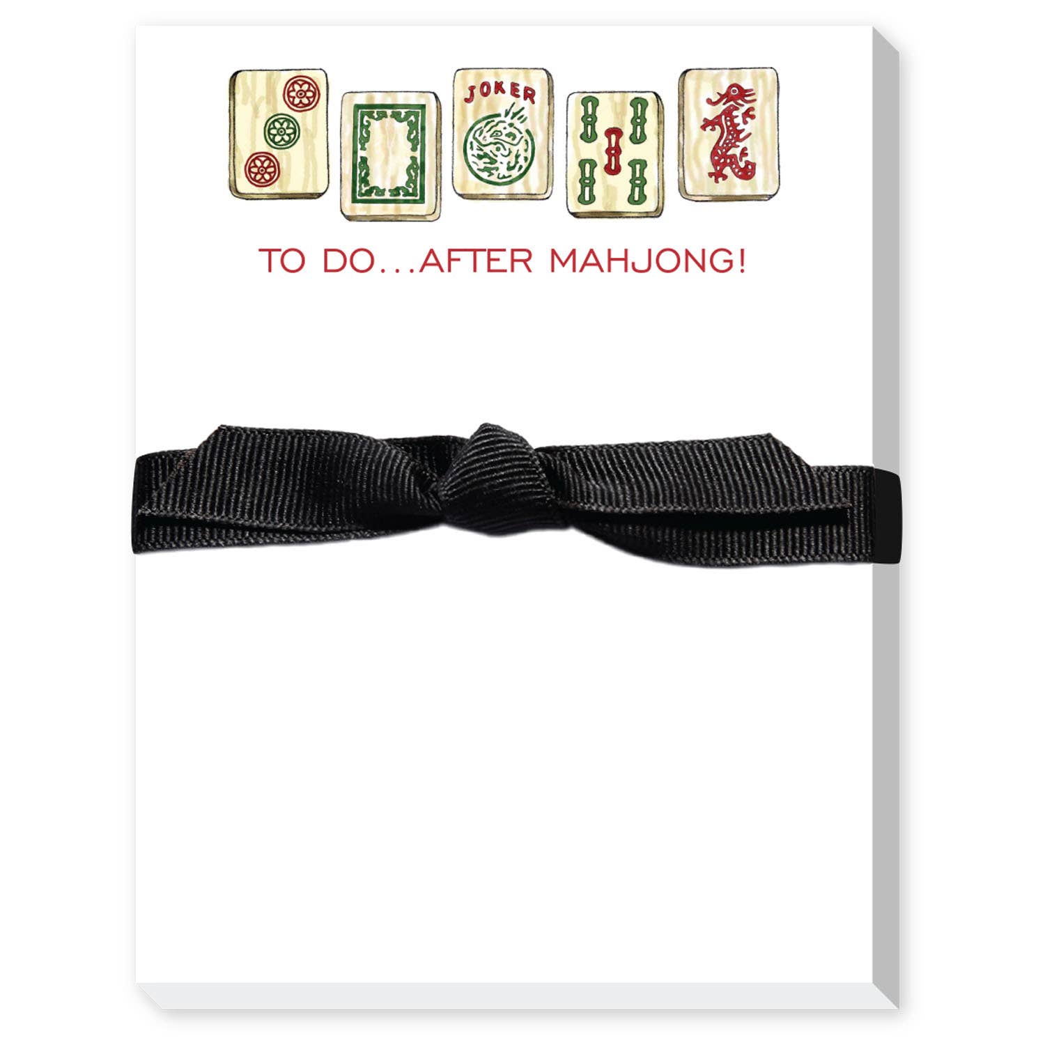 TO DO AFTER MAHJONG MINI NOTEPAD: TILES-BLACK RIBBON – Fleur de Mahj