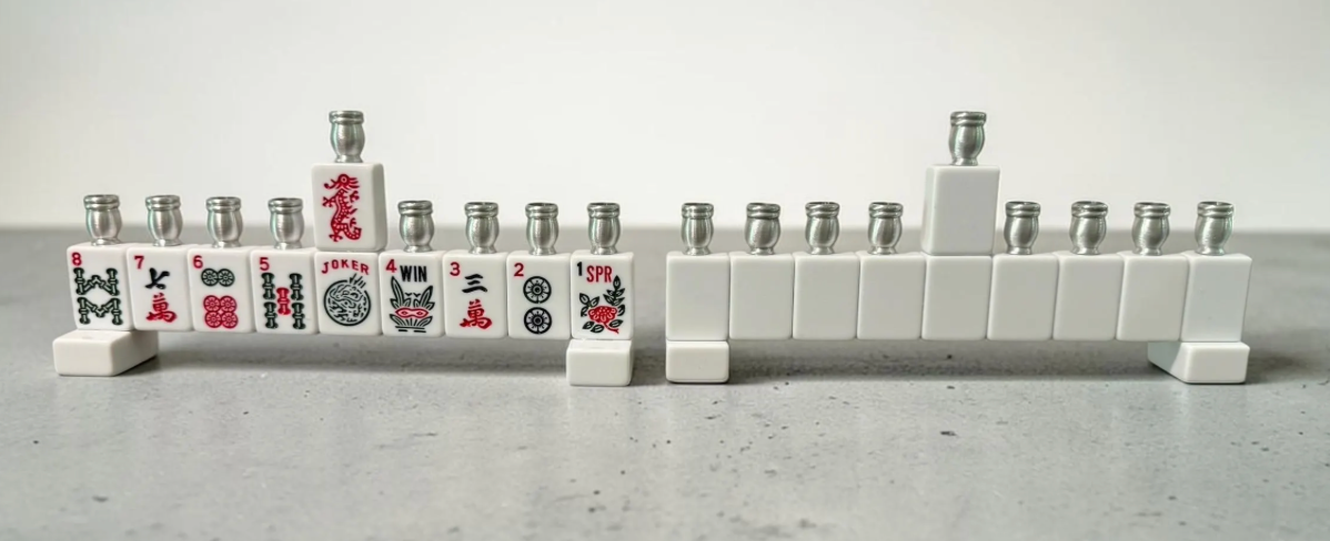 Handmade Mahjong Menorah Collection: Coastal Lapis Acrylic