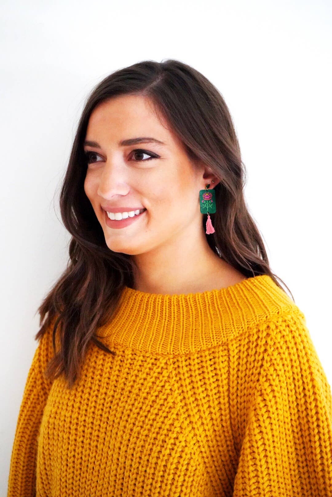 Mahjong Jade Dangle Earrings