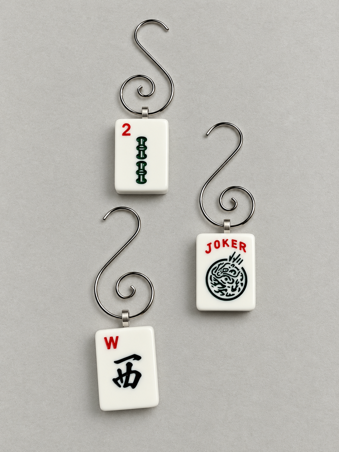 Genuine Mah Jong Tile Ornament: Cream