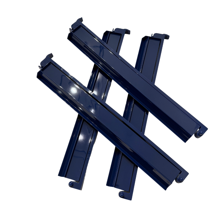 Mahjong Rack and Pusher Set of 4 - Solid Colors Blue