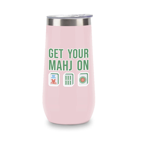 Insulated Champagne Tumbler (Pink) - Get Your Mahj-On Tiles