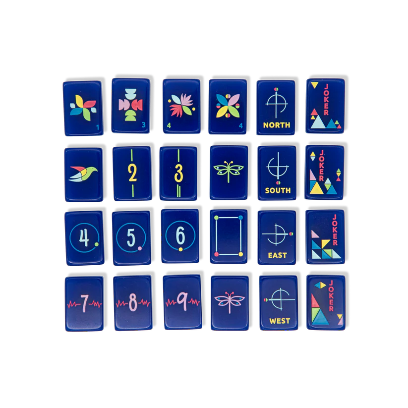 Four Friends Navy Architectural Mahjong Tile Set