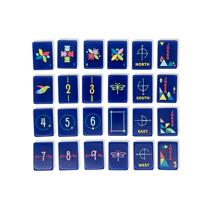 Four Friends Navy Architectural Mahjong Tile Set