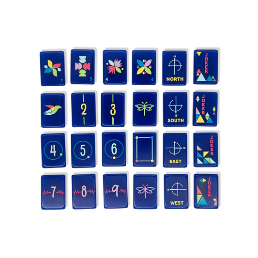 Four Friends Navy Architectural Mahjong Tile Set