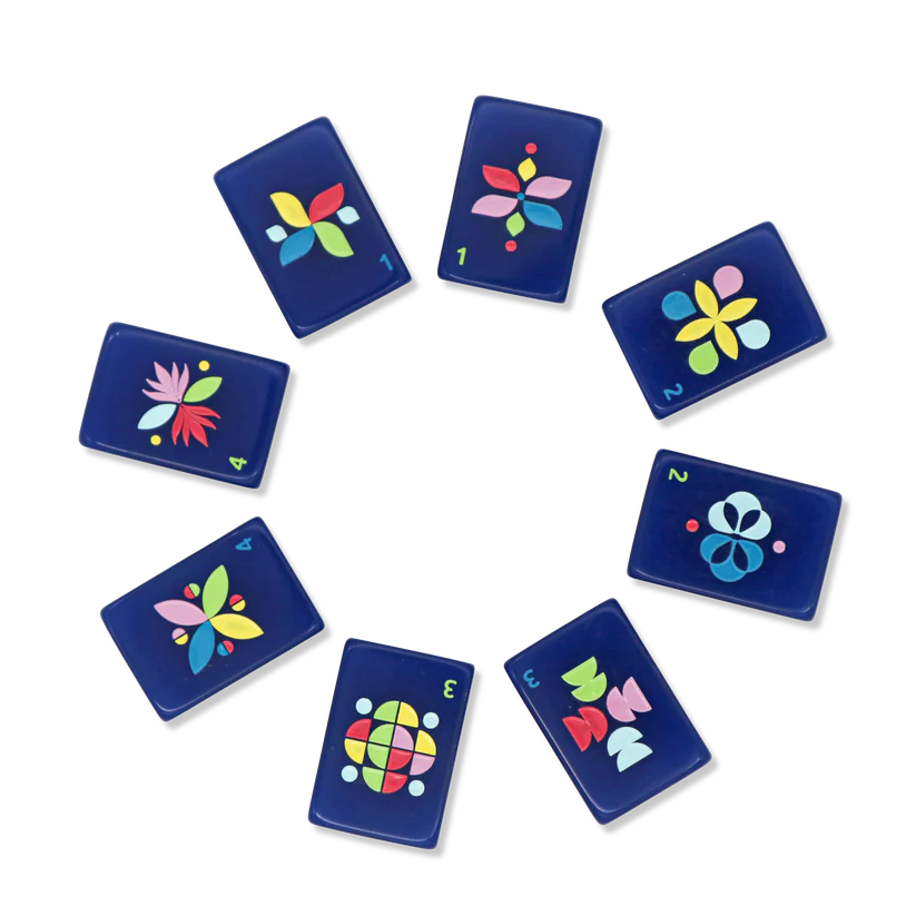 Four Friends Navy Architectural Mahjong Tile Set