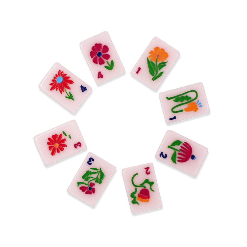 Four Friends Cat Lady Rose Mahjong Tile Set