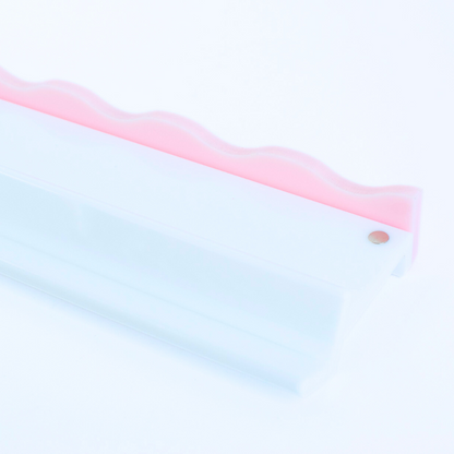 MAHJONG RACK PUSHER ADD ON-MAGNETIC | Premium Acrylic Set(4): Solid-Wavy-Macaron Pink