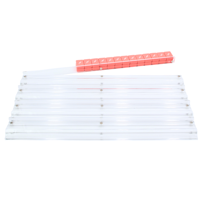 MAHJONG RACKS | Premium Acrylic | 4 Racks + 4 Pushers: Solid Macaron Pink